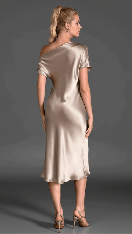 Argiro One-Shoulder-Kleid aus Triacetat mit Rüschen