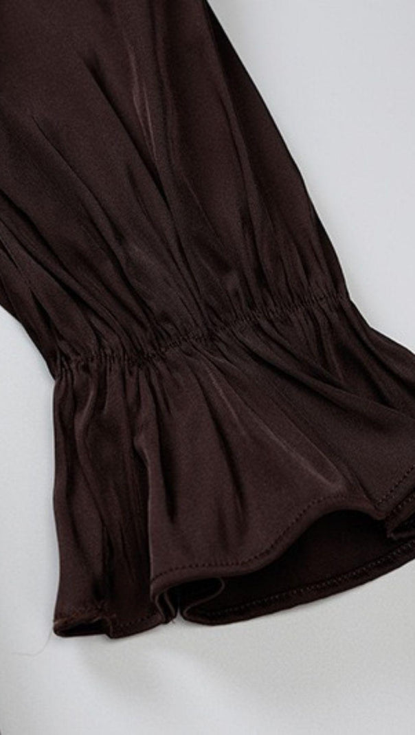 AIIZIE PUFF LEATHER SLEEVE DRESS - product image
