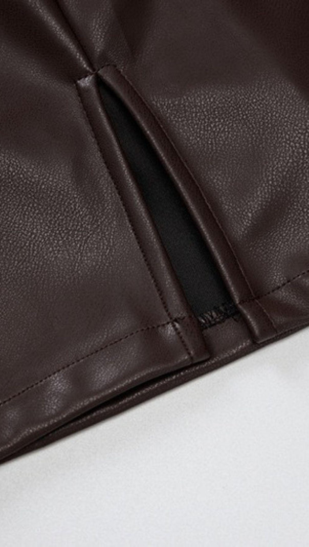AIIZIE PUFF LEATHER SLEEVE DRESS - product image