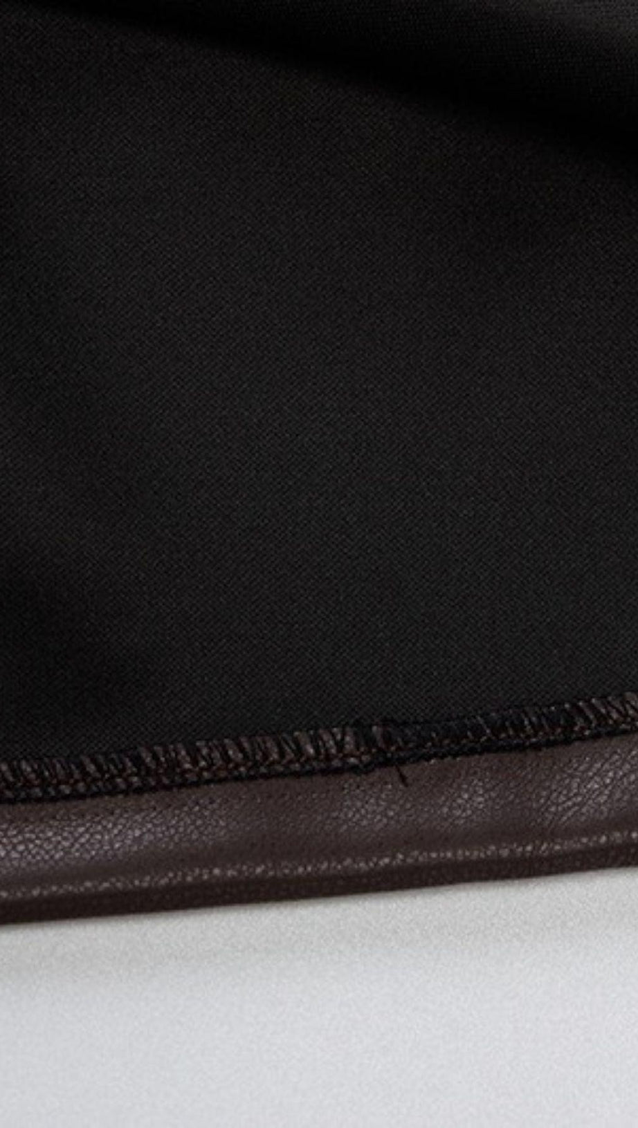 PUFF LEATHER SLEEVE DRESS