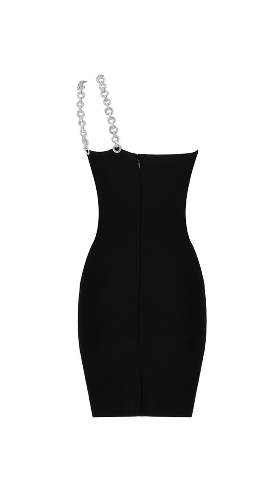 ONE-SHOULDER LONG CHAIN DRESS