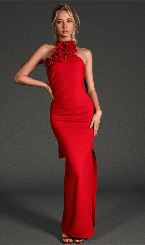 Cosmalli Sleeveless Ruched Side Slit Dress