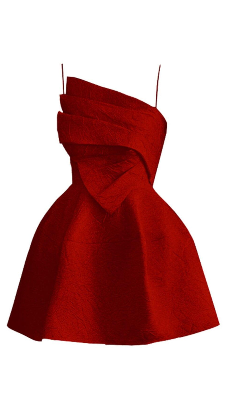 STRAPY HEM MINI DRESS IN RED