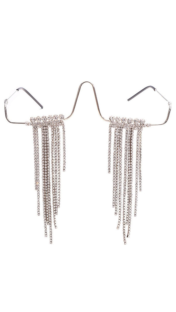 AIIZIE LONG FRINGED RHINESTONE PENDULUM GLASSES - product image