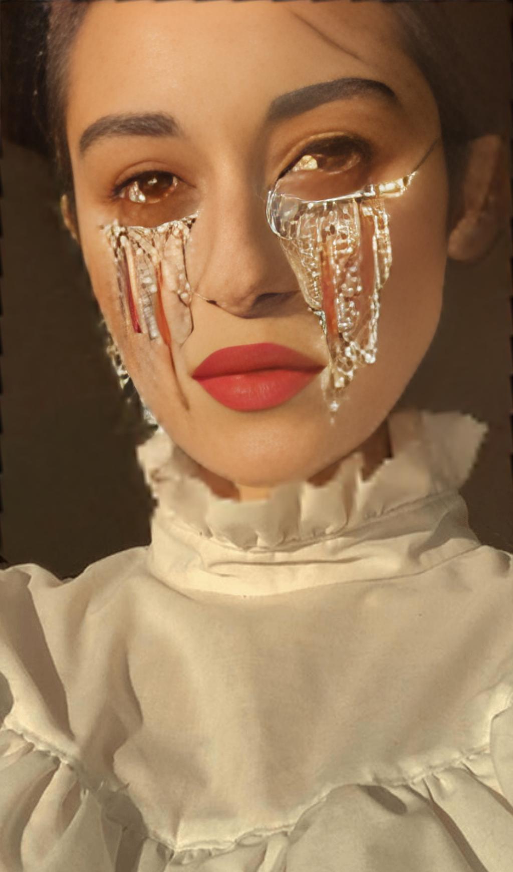 LONG FRINGED RHINESTONE PENDULUM GLASSES