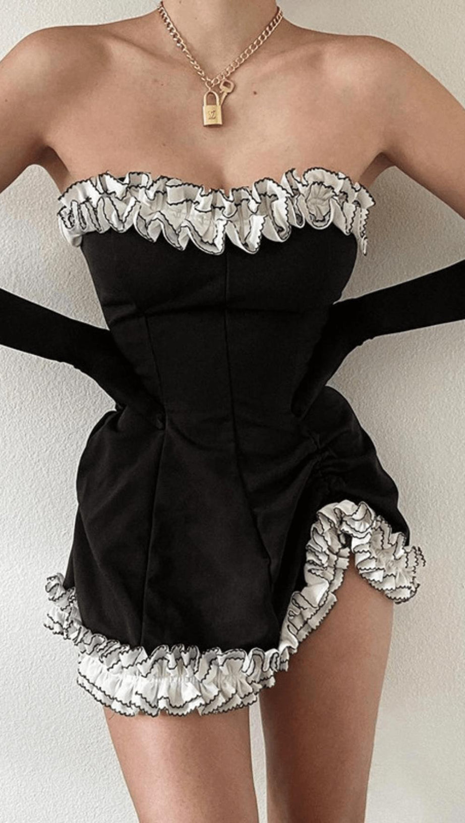 IRREGULAR EMBROIDERED LACE DRESS