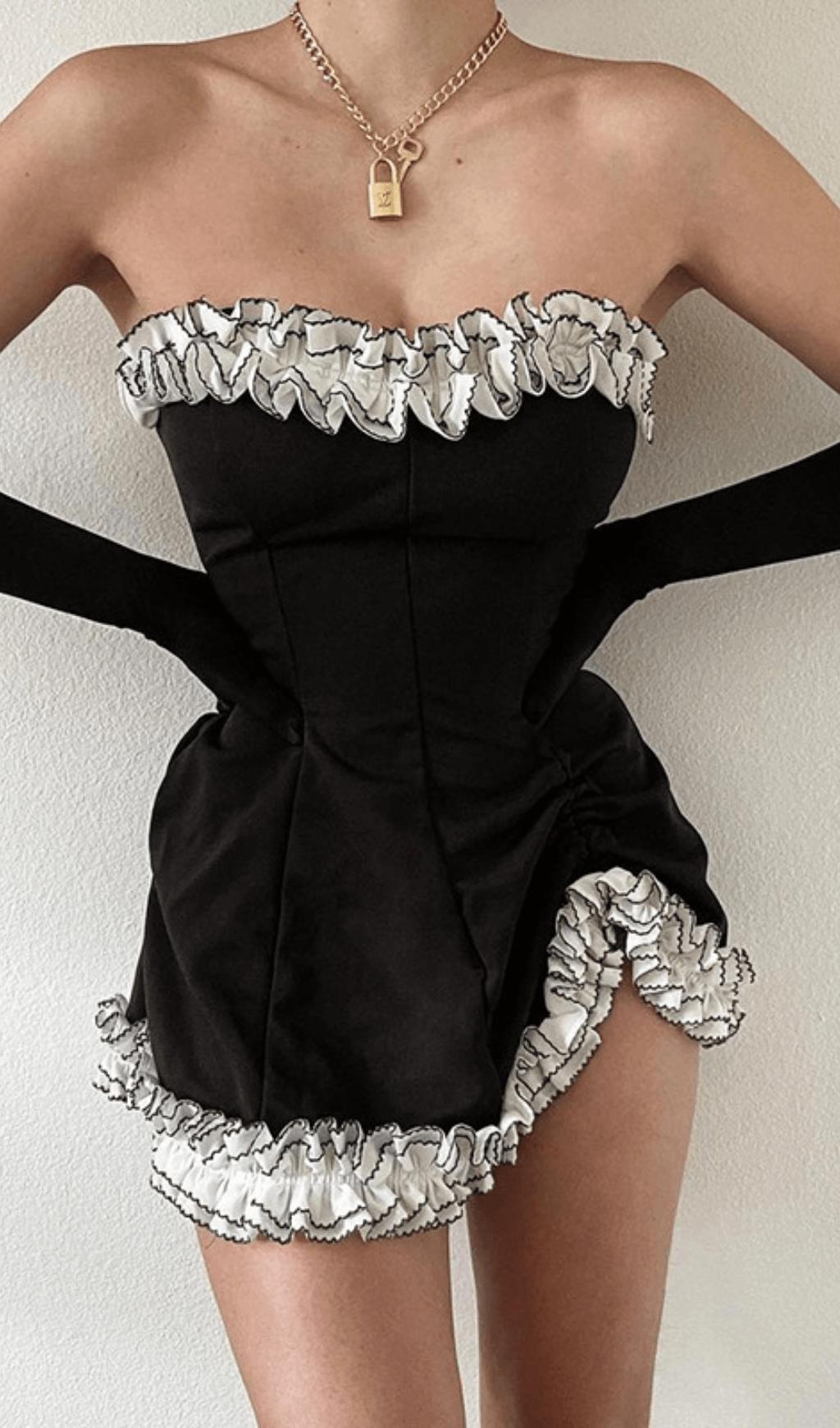 IRREGULAR EMBROIDERED LACE DRESS