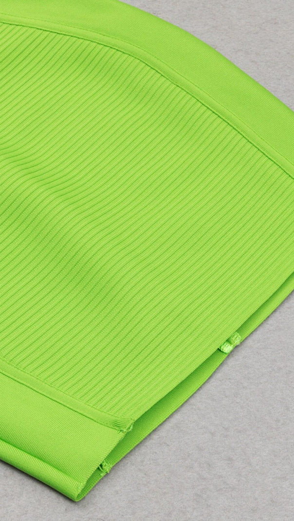 AIIZIE CUT OUT BODYCON MINI DRESS IN LIME - product image