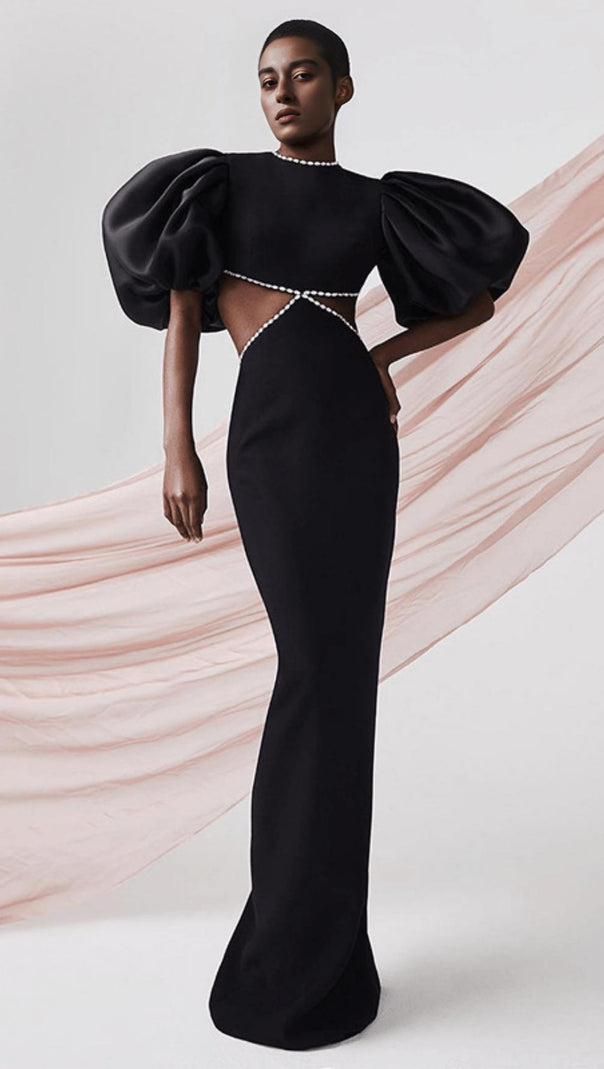AIIZIE CUT OUT MAXI DRESS IN BLACK - product image