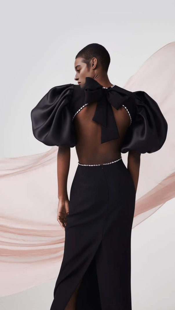 AIIZIE CUT OUT MAXI DRESS IN BLACK - product image
