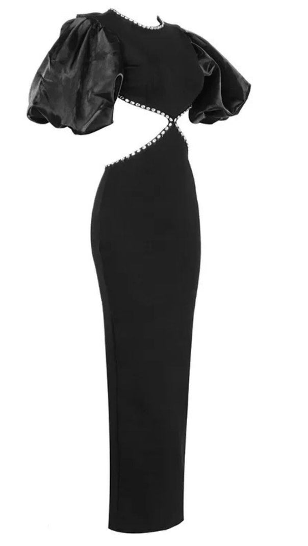 AIIZIE CUT OUT MAXI DRESS IN BLACK - product image