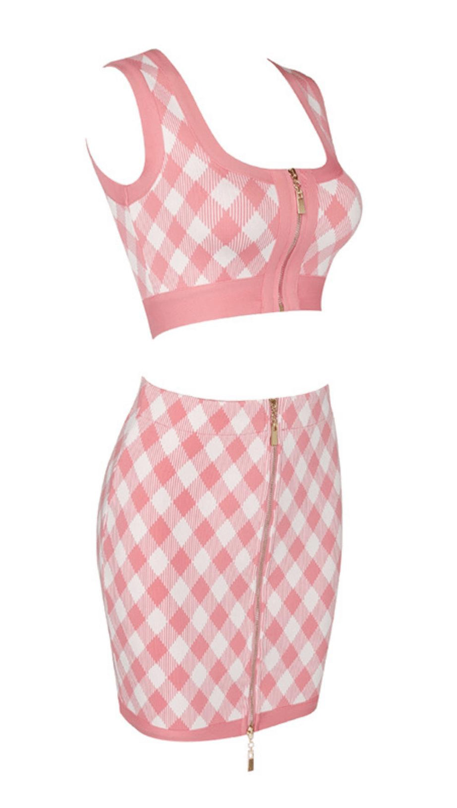 GEOMETRIC PATTERN SKIRT SUIT