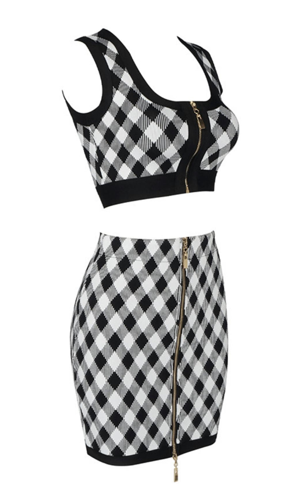 GEOMETRIC PATTERN SKIRT SUIT