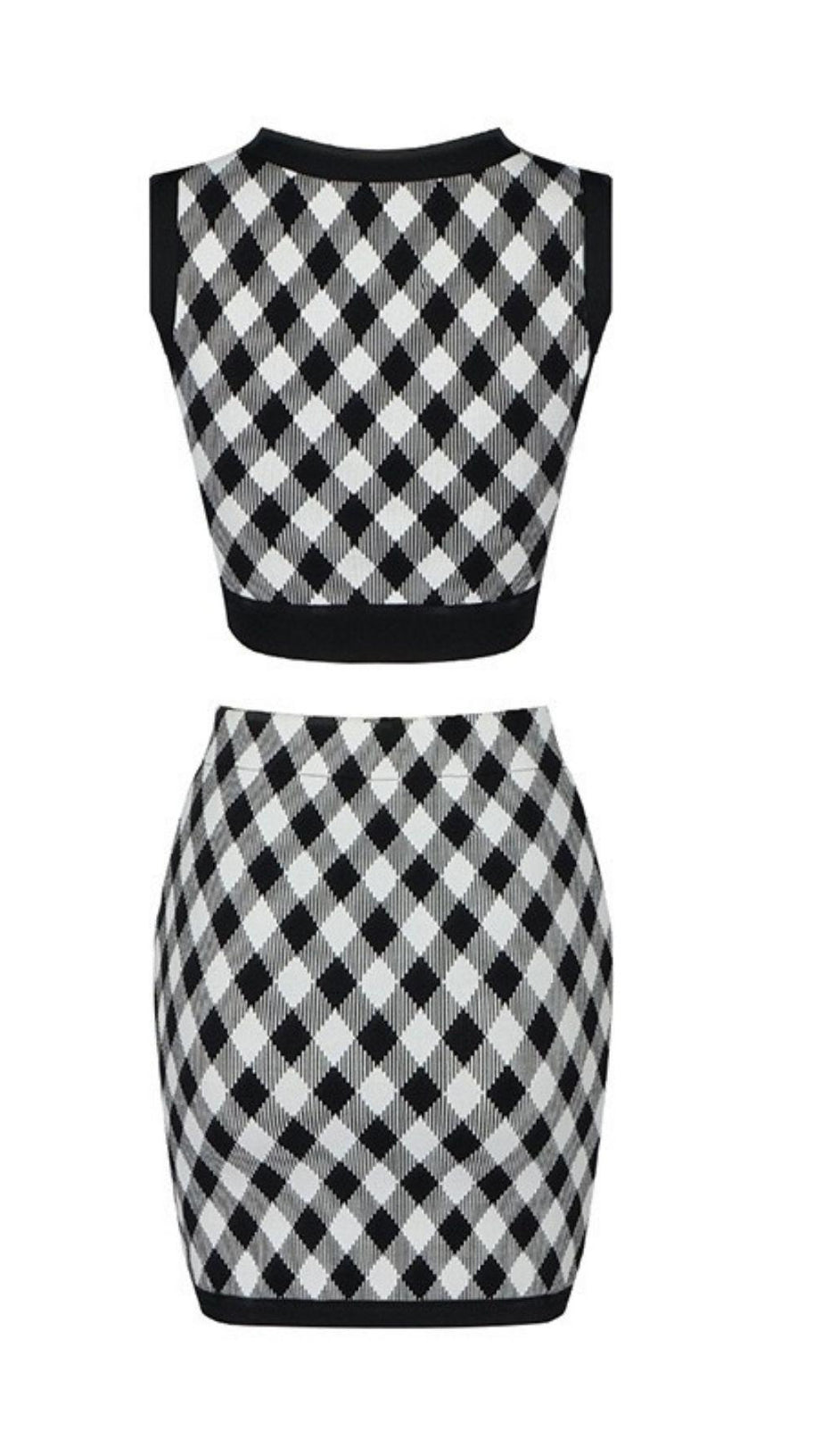 GEOMETRIC PATTERN SKIRT SUIT