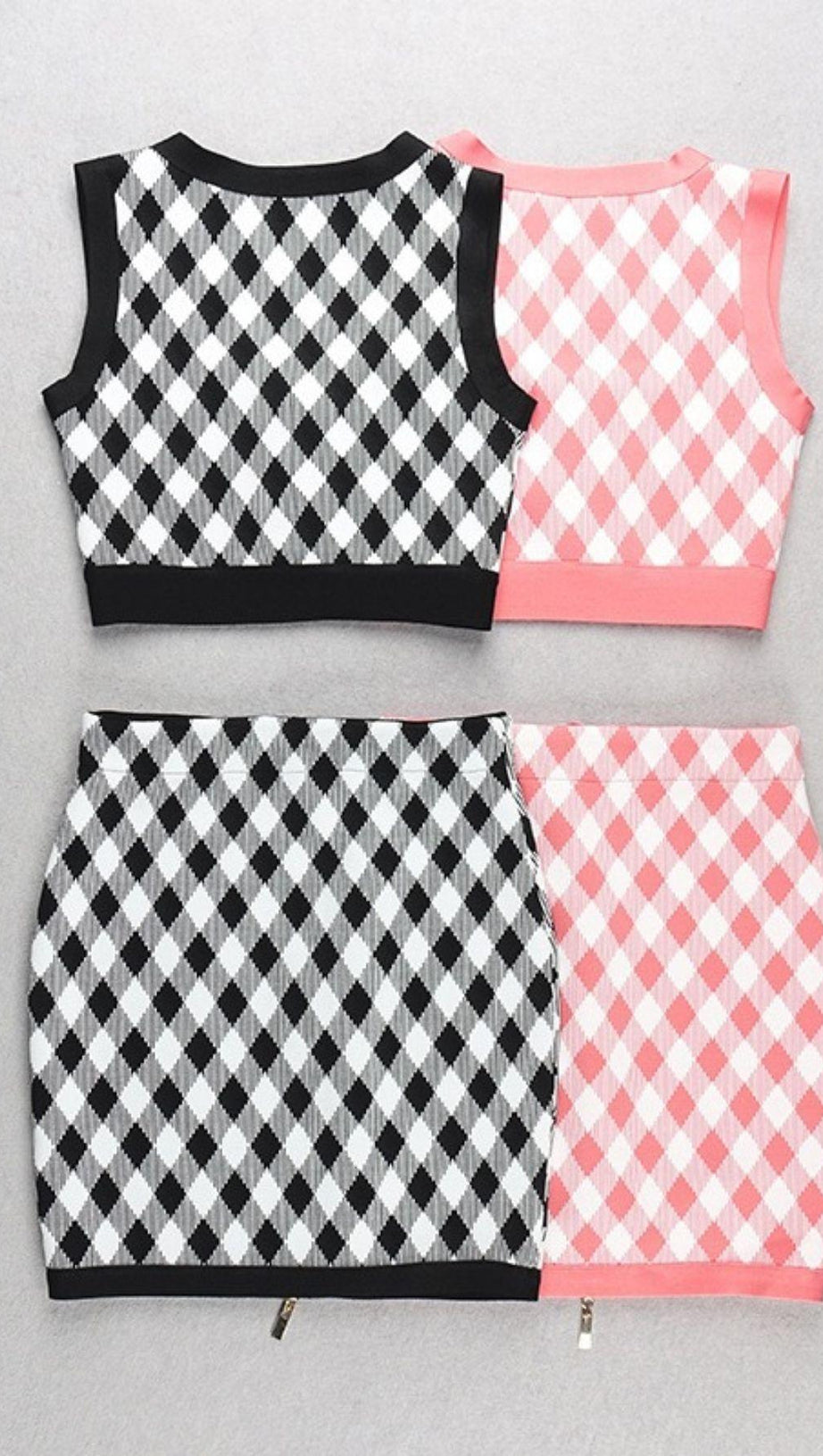 GEOMETRIC PATTERN SKIRT SUIT