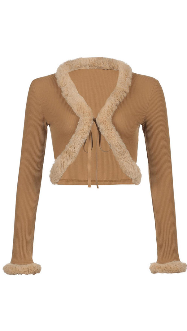 AIIZIE FURRY LACE CARDIGAN TOP - product image