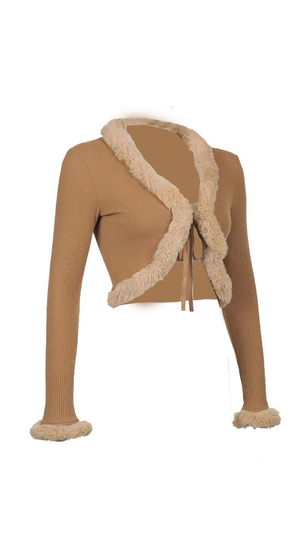 AIIZIE FURRY LACE CARDIGAN TOP - product image