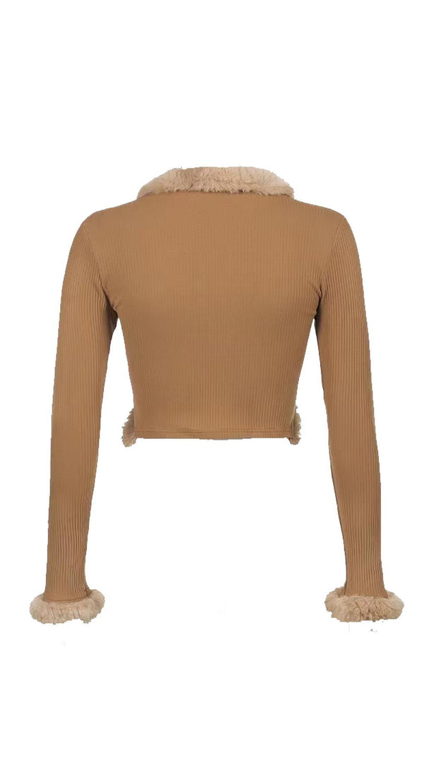 AIIZIE FURRY LACE CARDIGAN TOP - product image