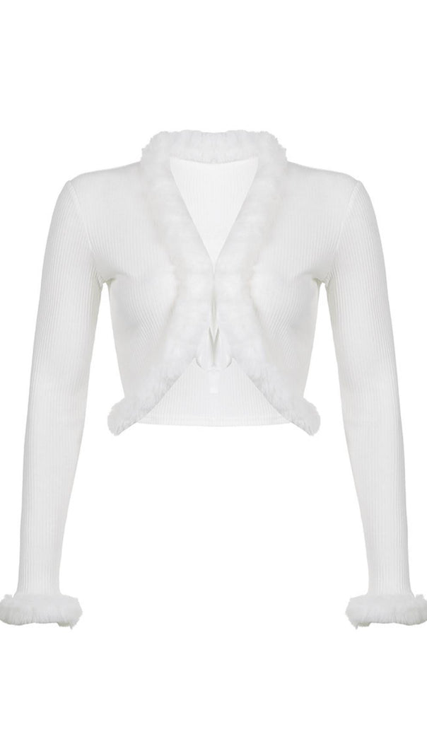 Furry Lace Cardigan Top
