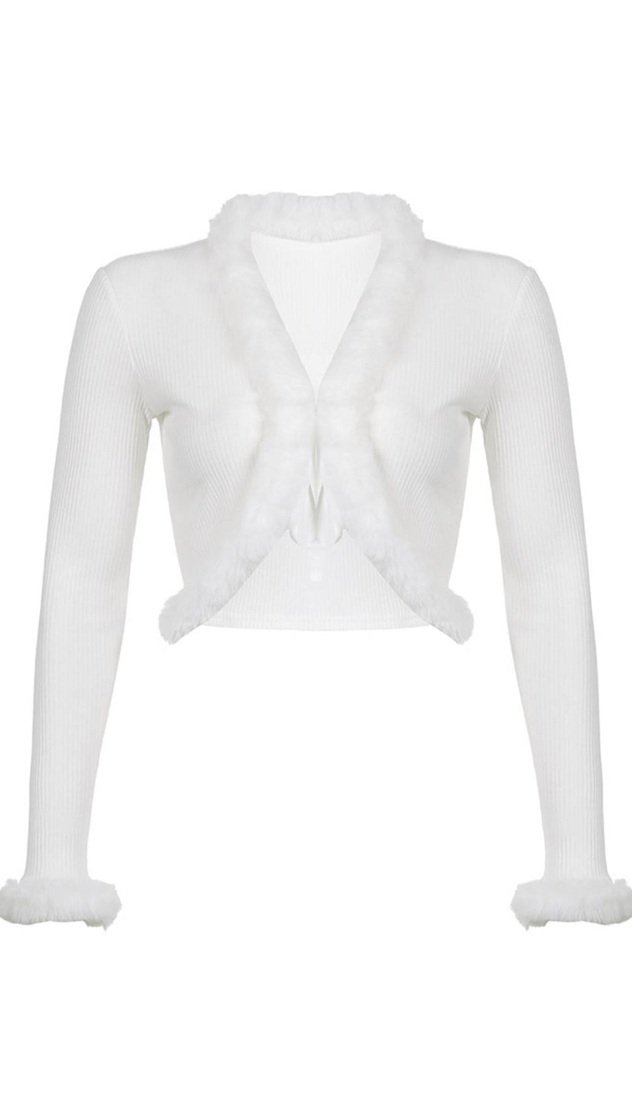 FURRY LACE CARDIGAN TOP