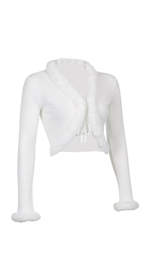 Furry Lace Cardigan Top