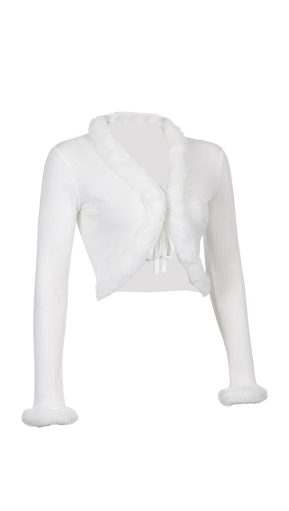 FURRY LACE CARDIGAN TOP