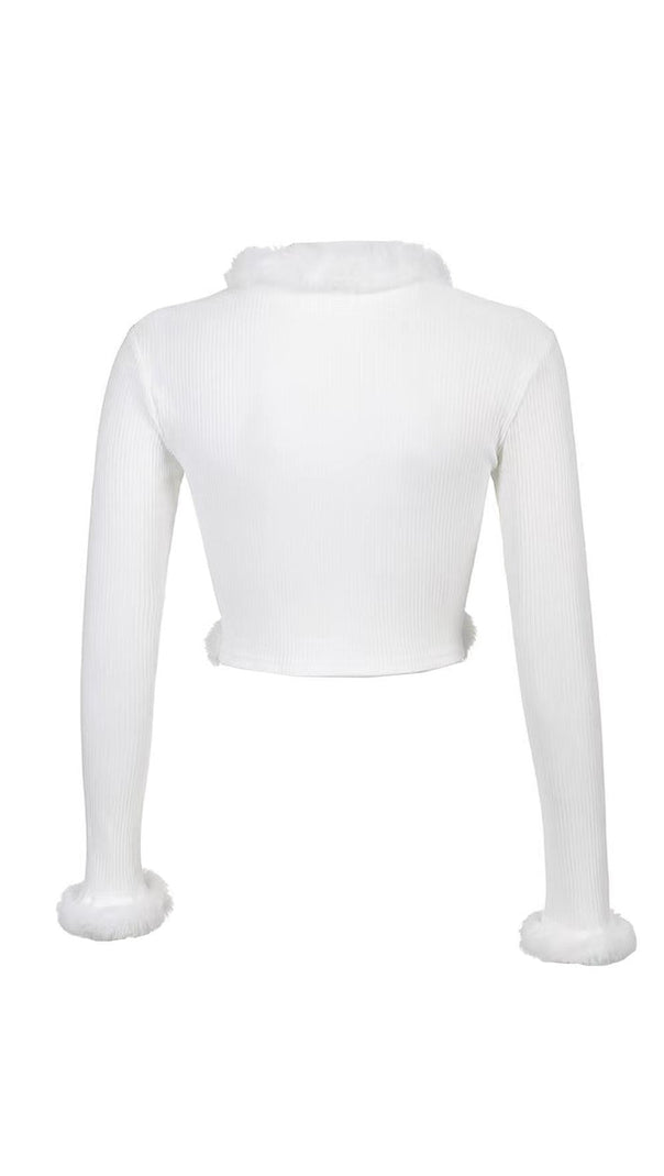 Furry Lace Cardigan Top