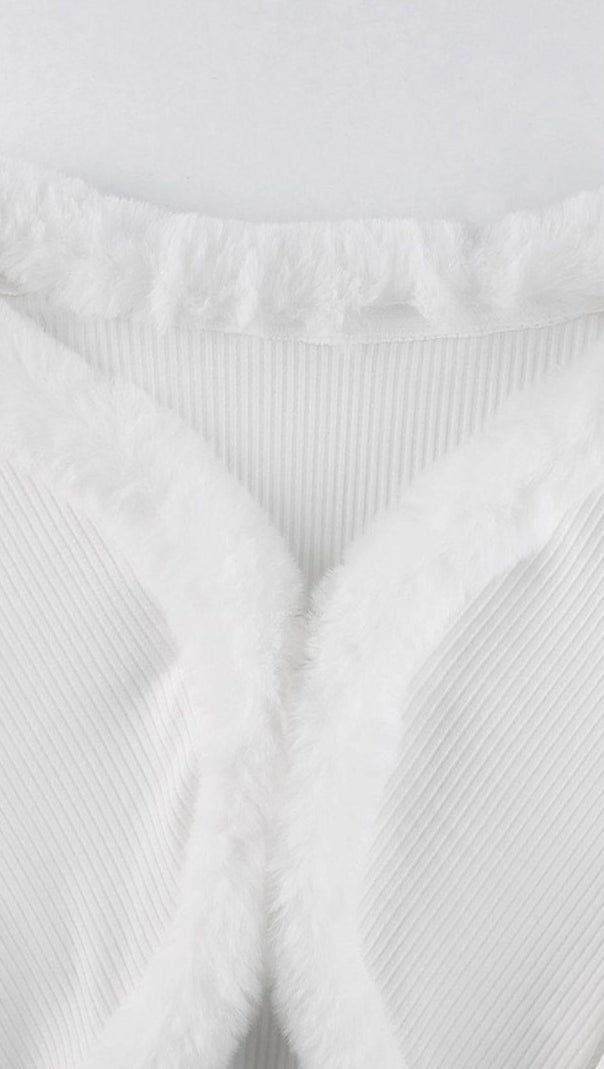 Furry Lace Cardigan Top