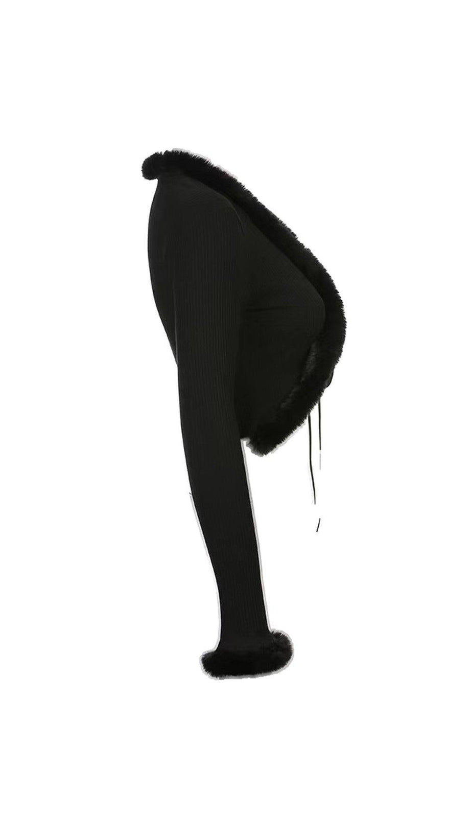 FURRY LACE CARDIGAN TOP