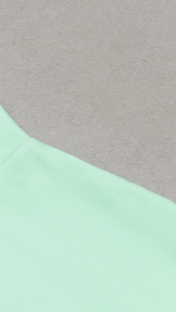 AIIZIE STRAPLESS CORSET MIDI DRESS IN SEAFOAM GREEN - product image