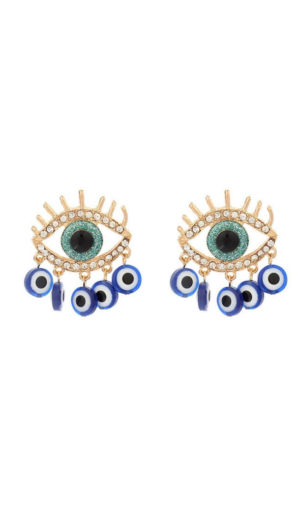 AIIZIE DEVIL'S EYE TASSEL EARRINGS - product image