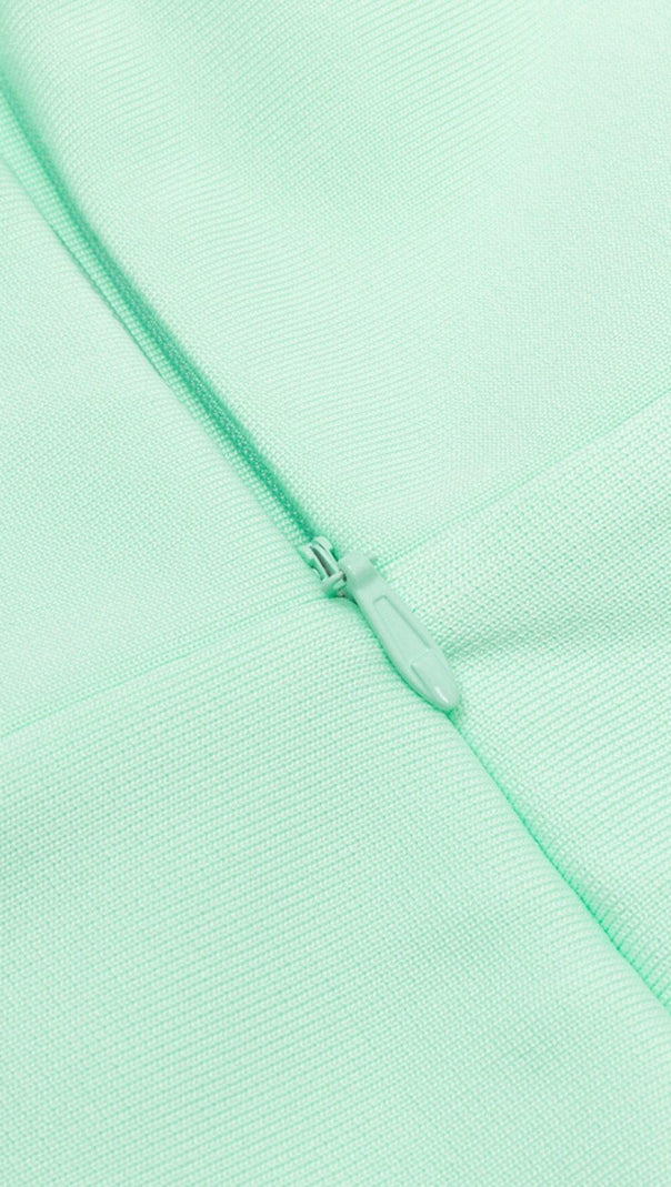 AIIZIE STRAPLESS CORSET MIDI DRESS IN SEAFOAM GREEN - product image