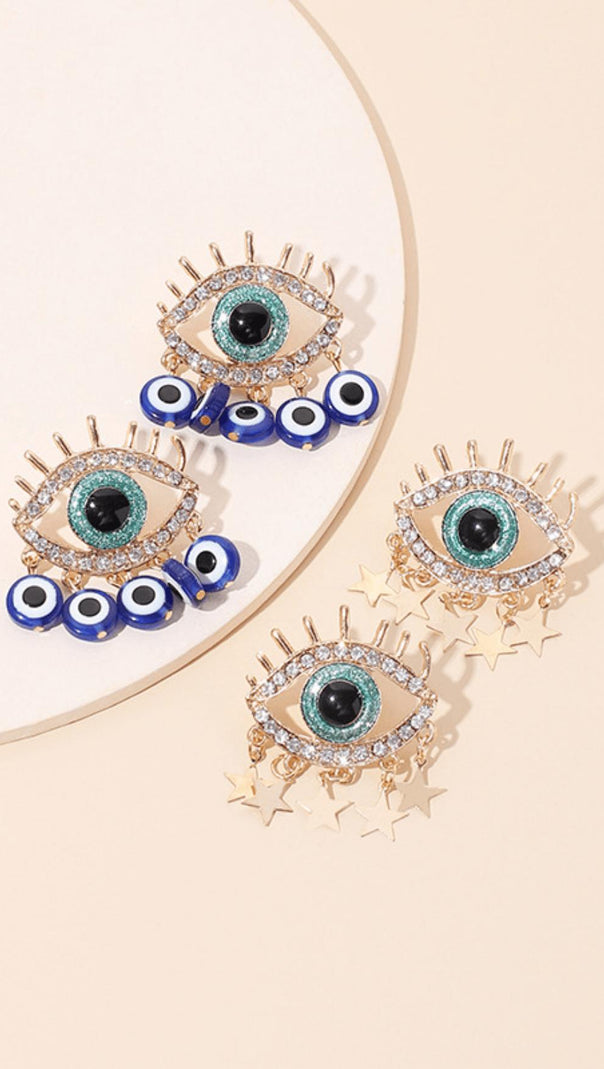 AIIZIE DEVIL'S EYE TASSEL EARRINGS - product image