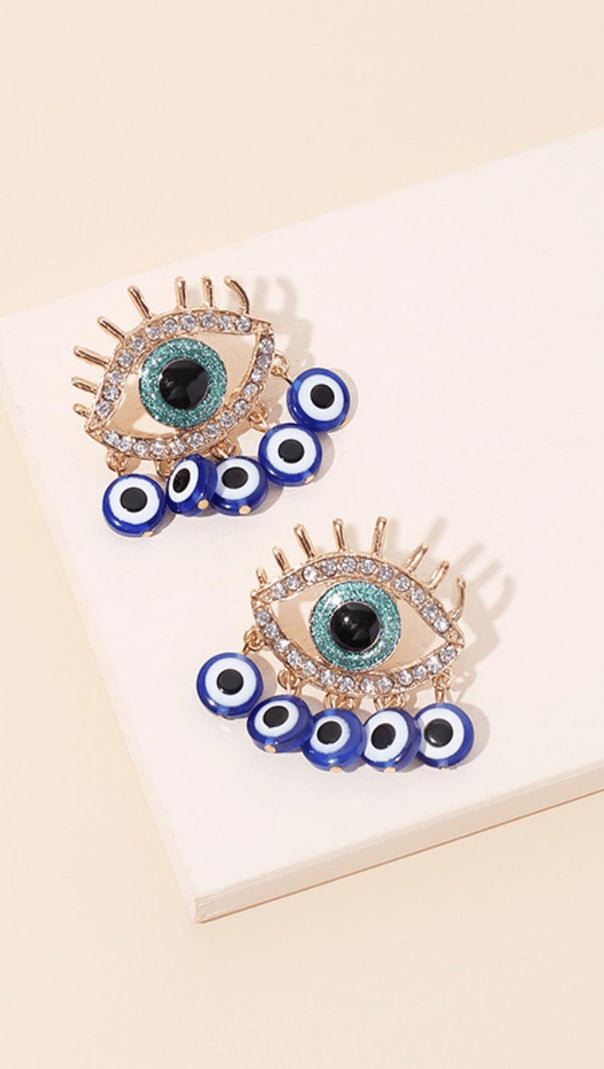 AIIZIE DEVIL'S EYE TASSEL EARRINGS - product image
