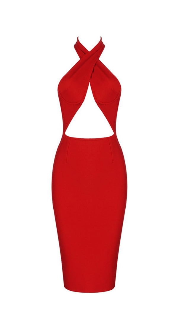 AIIZIE CROSS HALTER HALTER DRESS - product image