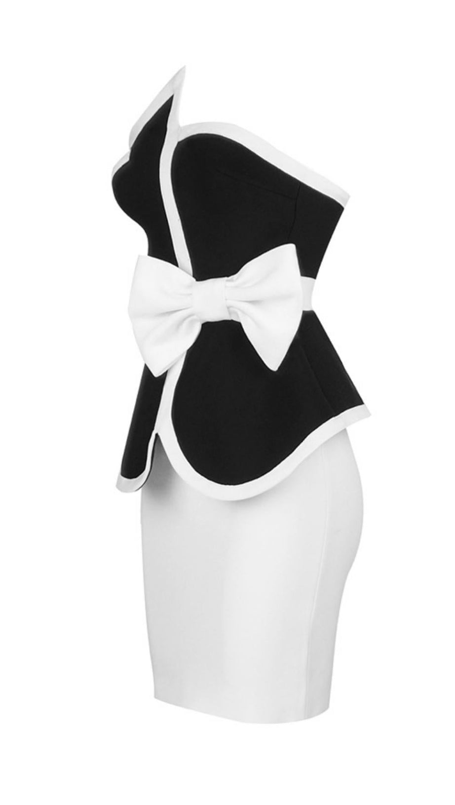 CONTRAST ASYMMETRIC TWO-PIECE SUIT