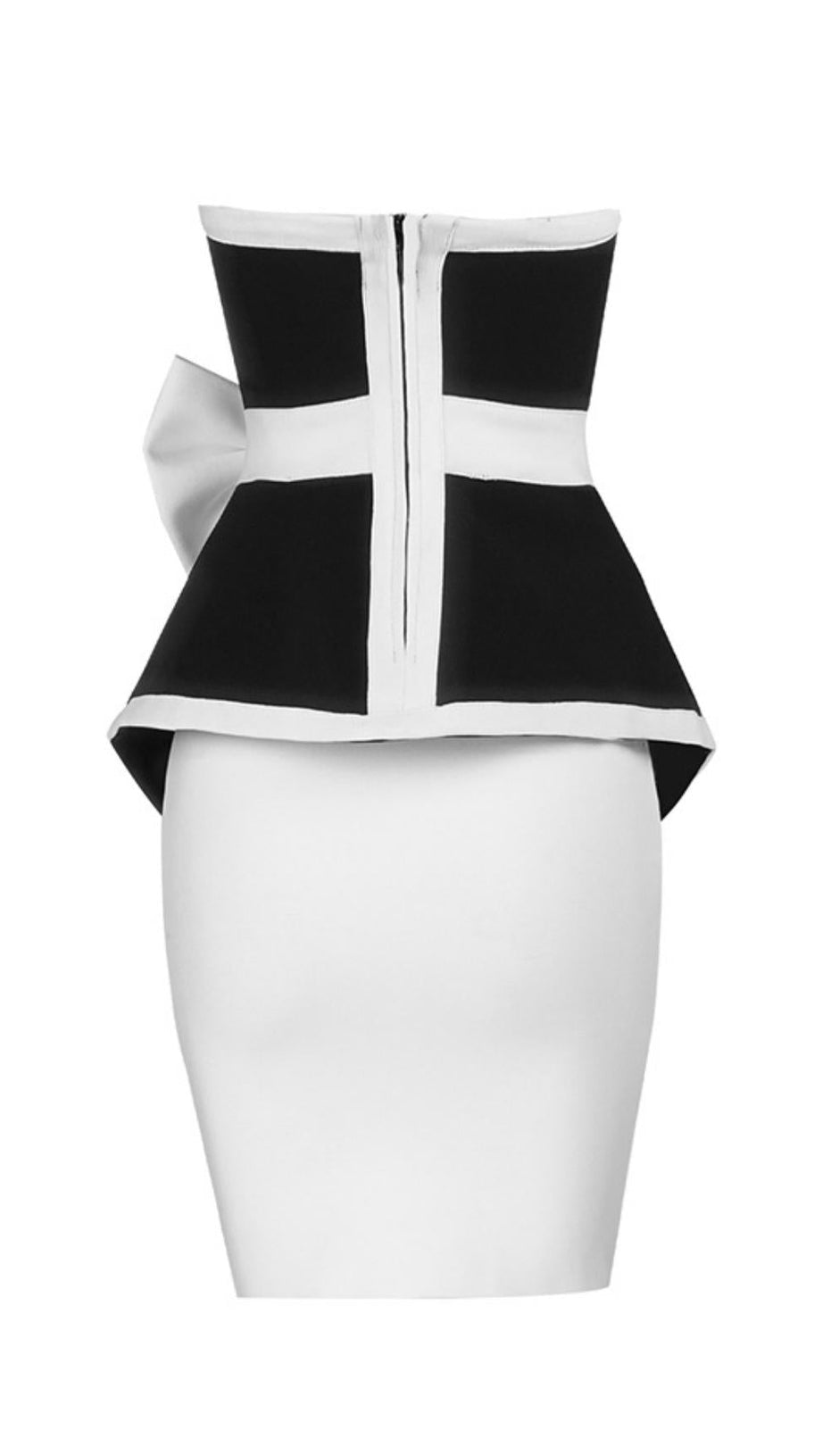 CONTRAST ASYMMETRIC TWO-PIECE SUIT