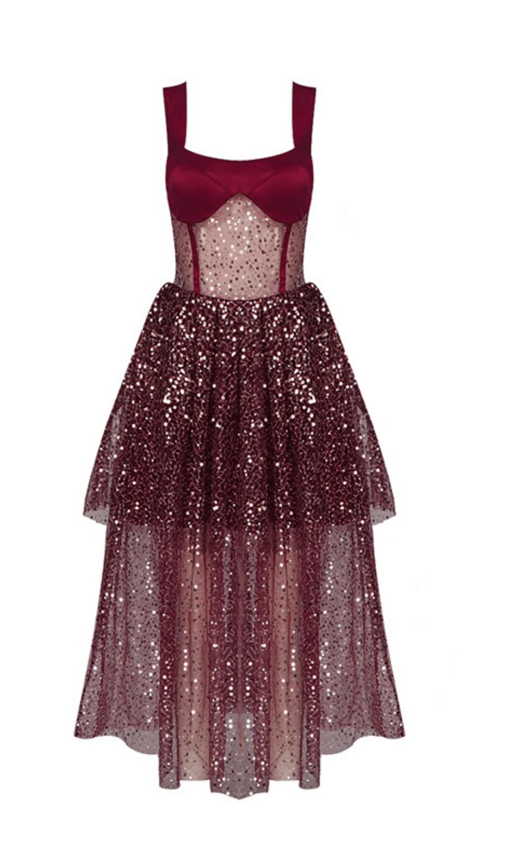 CHAOTIC BEAD FLORAL DRESS