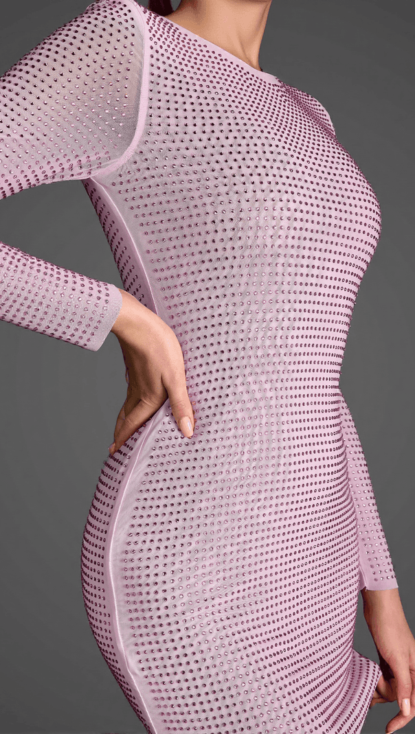AIIZIE CALLOGLOU LONG SLEEVE RHINESTONE MINI DRESS - product image