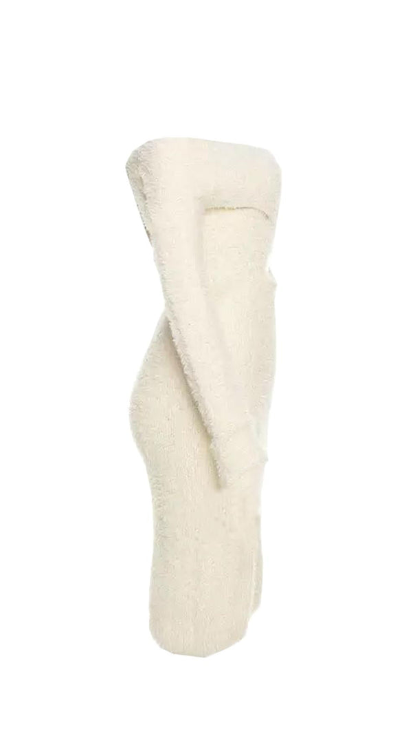 AIIZIE LONG SLEEVE MIDI DRESS IN IVORY - product image