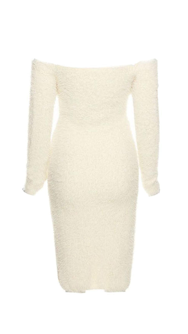 AIIZIE LONG SLEEVE MIDI DRESS IN IVORY - product image