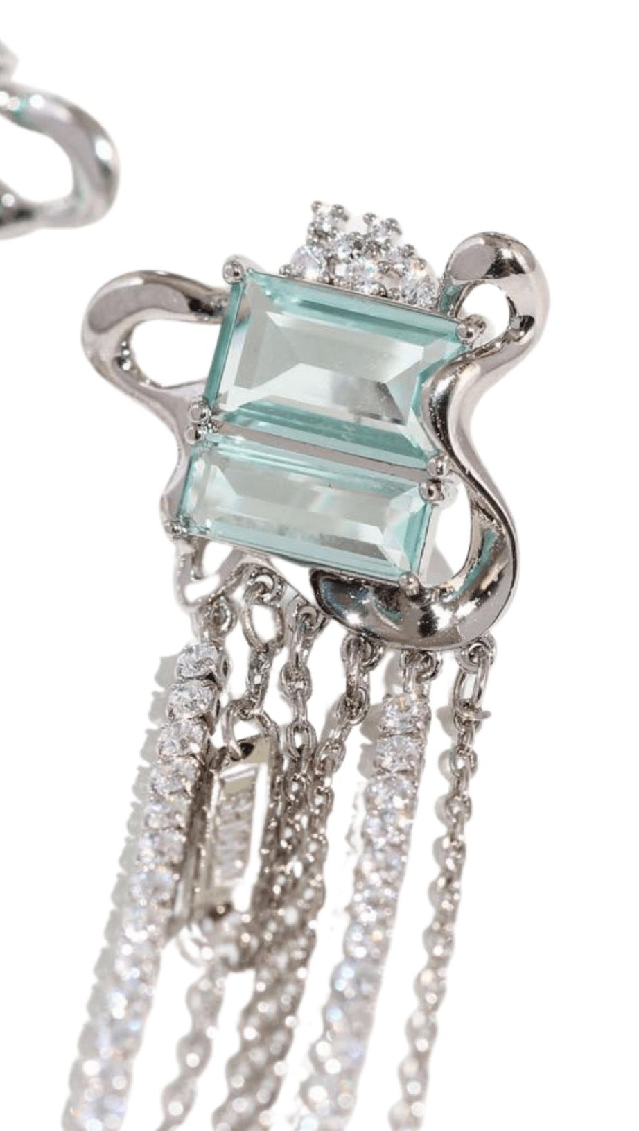 ZIRCON TASSEL EARRINGS