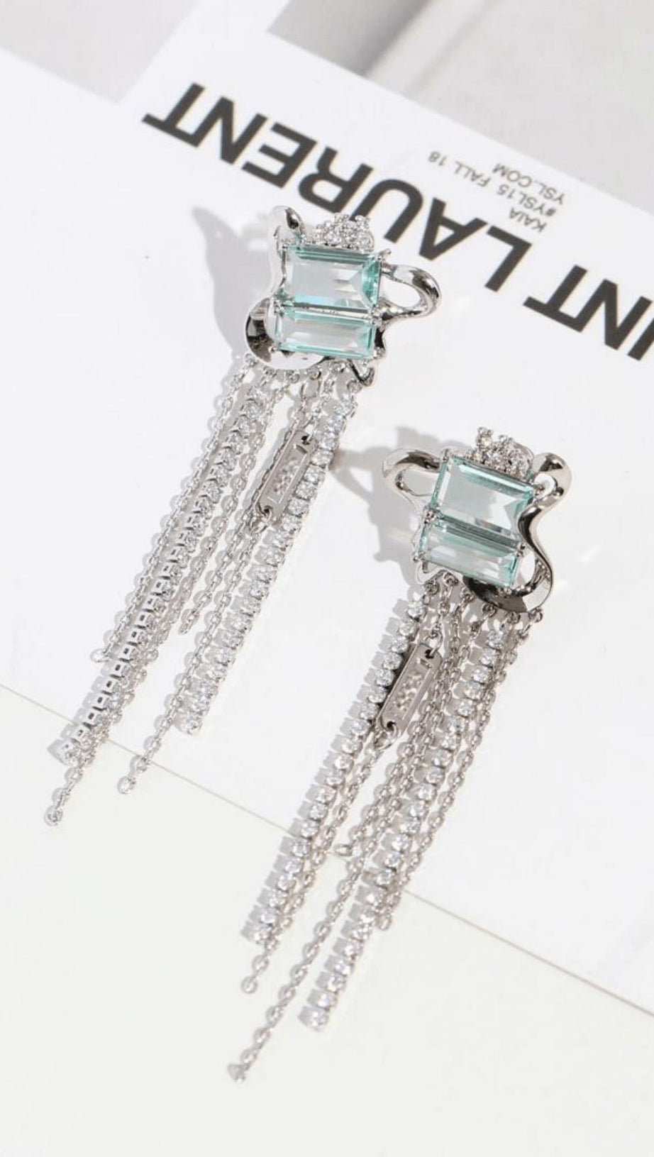 ZIRCON TASSEL EARRINGS