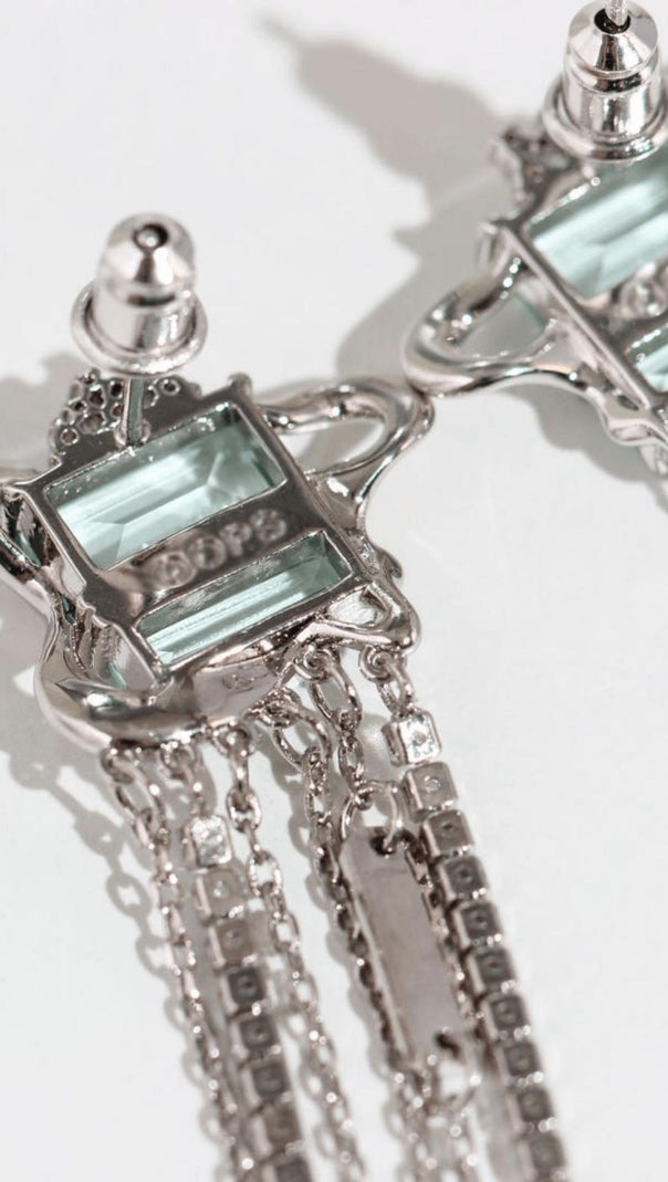 AIIZIE ZIRCON TASSEL EARRINGS - product image