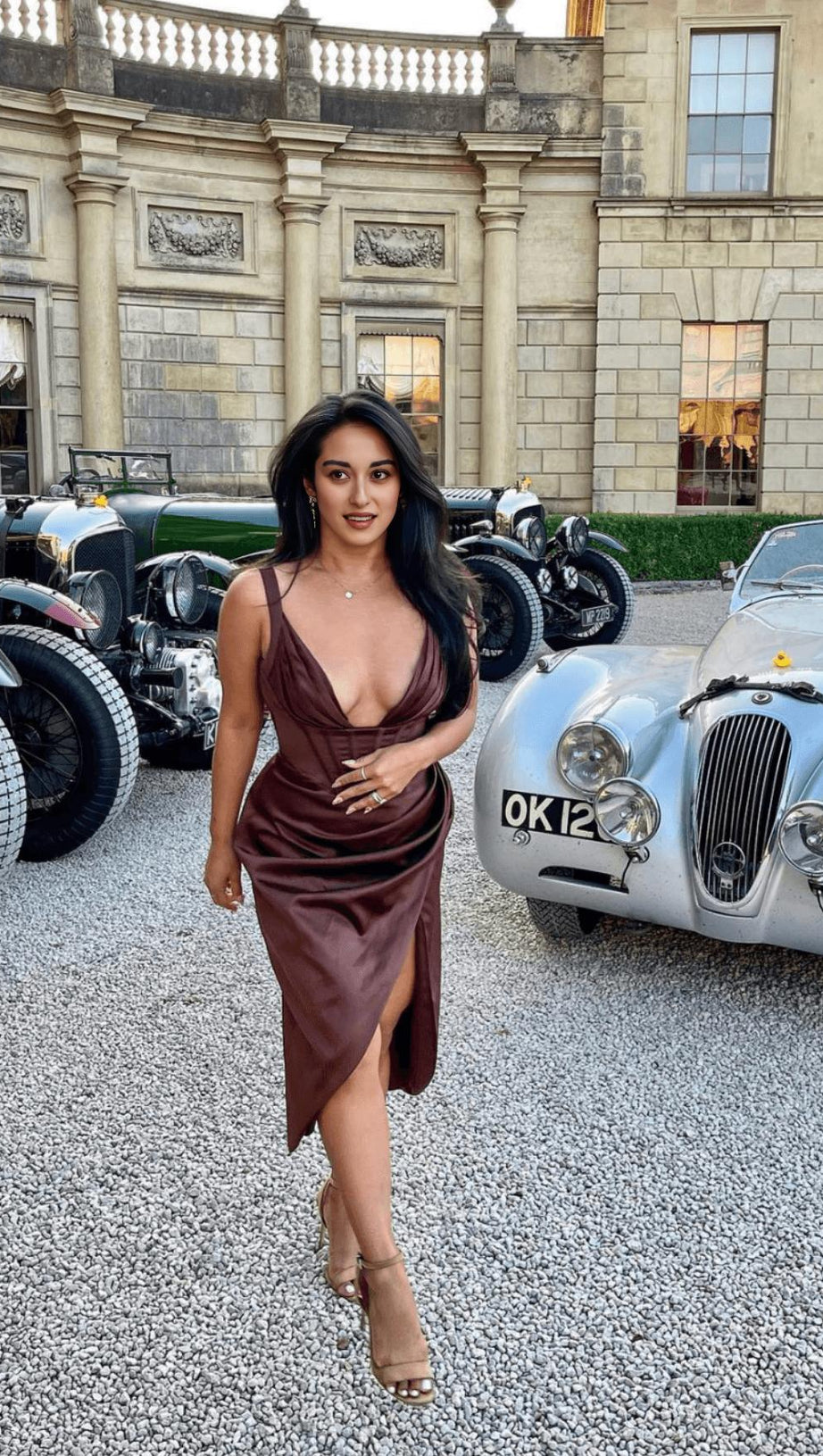 CEREDA CHOCOLATE SATIN MINI DRESS