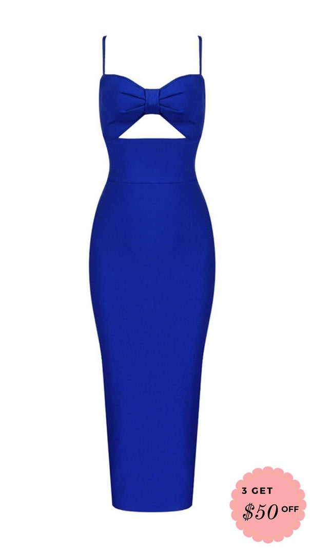 HOLLOW BANDAGE KLEID - BLAU