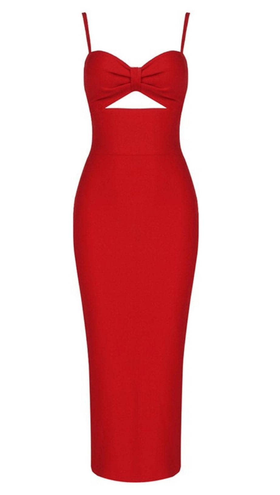 HOLLOW BANDAGE DRESS - BLUE