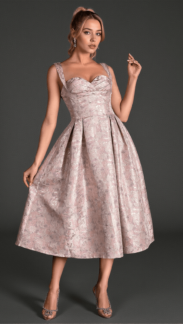 AIIZIE BOULILIS STRAP WOVEN MIDI DRESS - product image