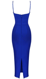 HOLLOW BANDAGE DRESS - BLUE