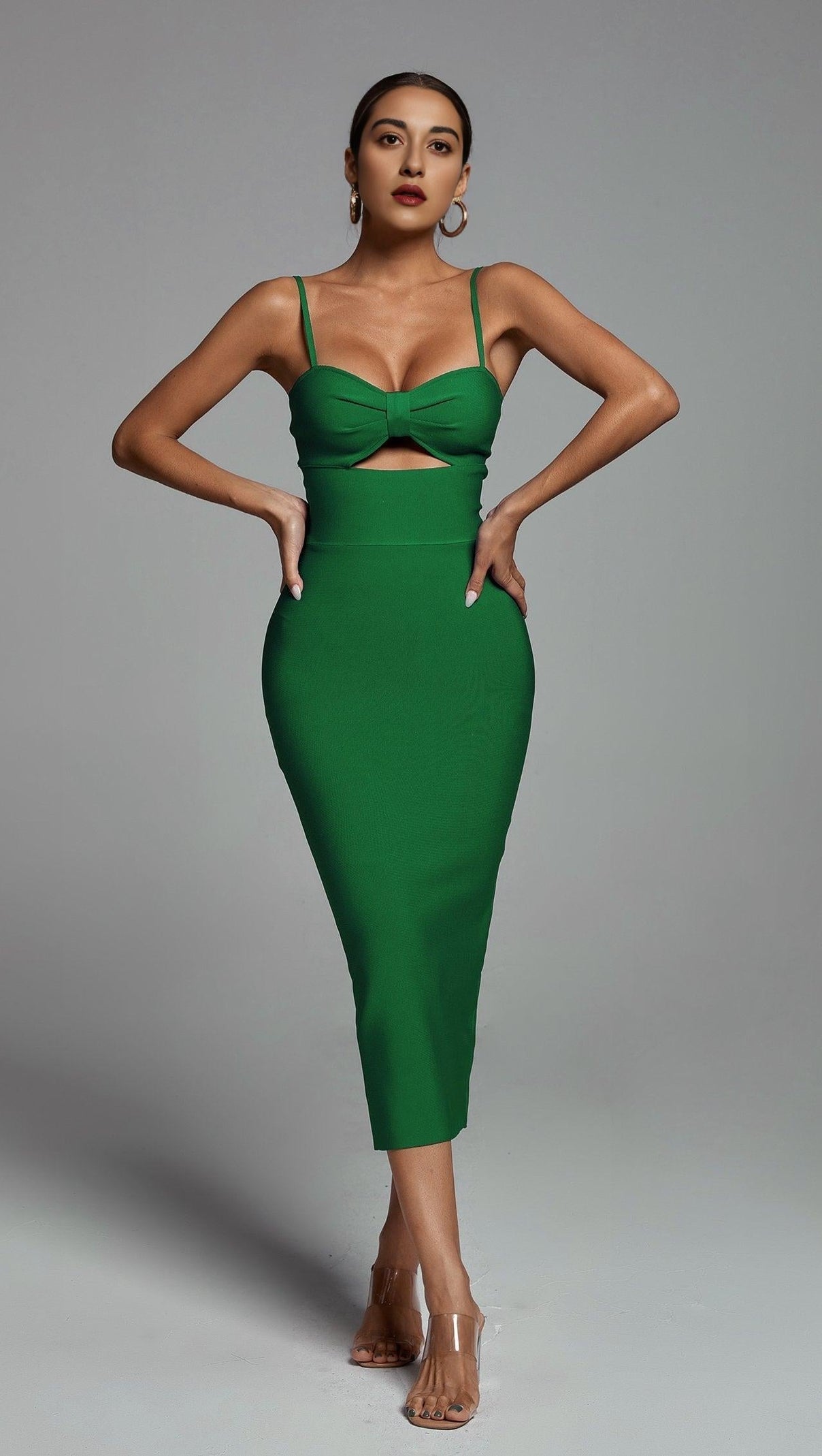 HOLLOW BANDAGE KLEID - BLAU